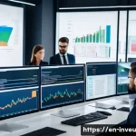 Home 21 PP 대출의 시장 진입 장벽 - A modern corporate office setting focused on a diverse team of professionals analyzing complex finan...