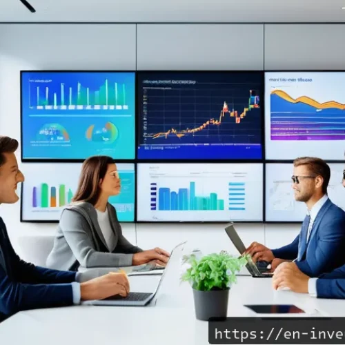 Home 32 PP 대출 투자에서의 자산 관리 전략 - A modern office scene showing a diverse team of financial analysts gathered around a large digital s...